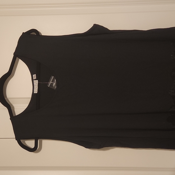 NWOT Joan Rivers Sleeveless Black Blouse XL - Picture 4 of 6